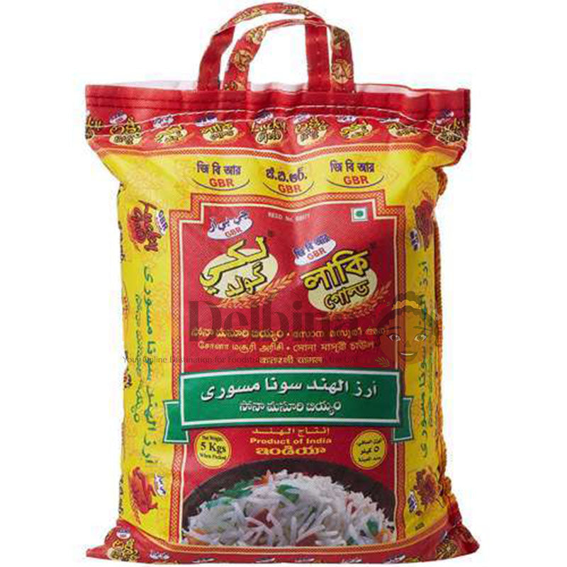 Lucky Gold Sona Masoori Rice 5KG premium medium grain rice in UAE