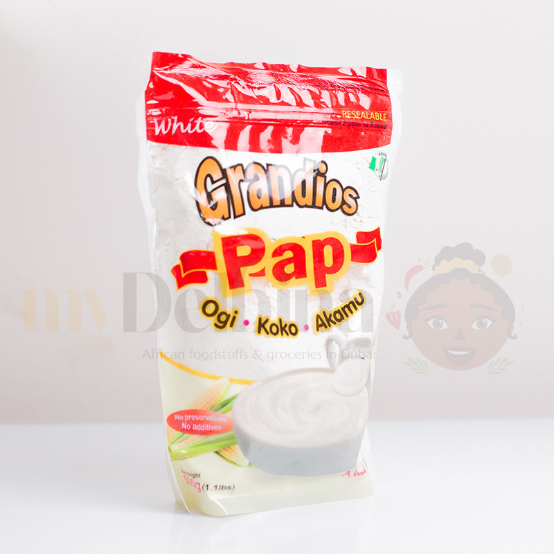 Premium White Corn Flour Powder Grandiose PAP for cooking, baking, thickening soups, sauces, desserts, and frying recipes.