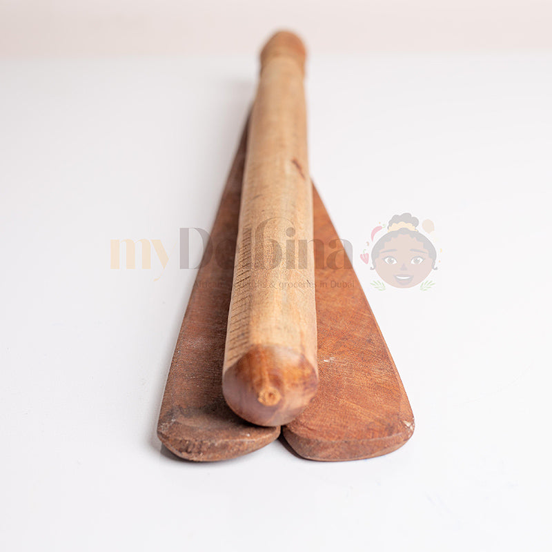 Turning Stick Omorogun: Traditional Wooden Cooking Stick for Eba, Amala, Fufu, Semolina, and Other African Swallow Dishes in UAE